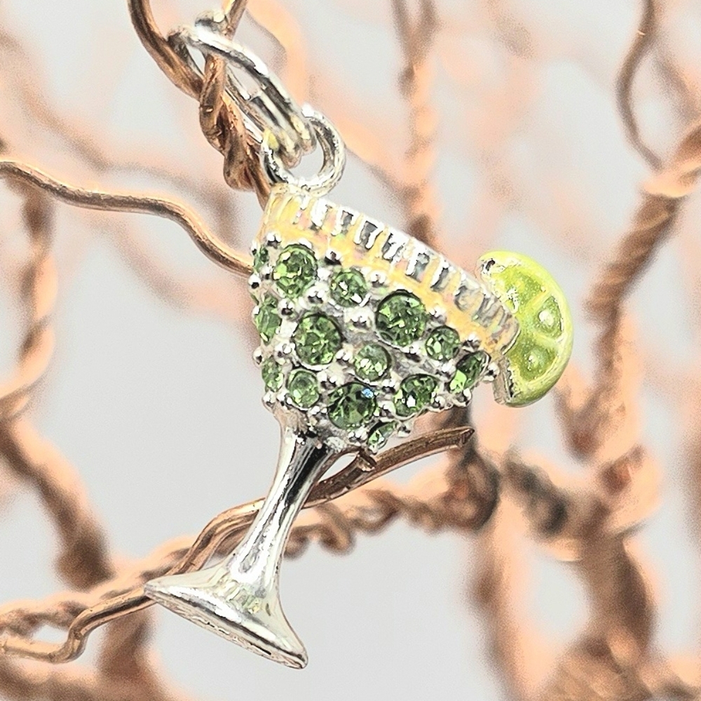 STERLING SILVER MARGARITA GLASS WITH LIME